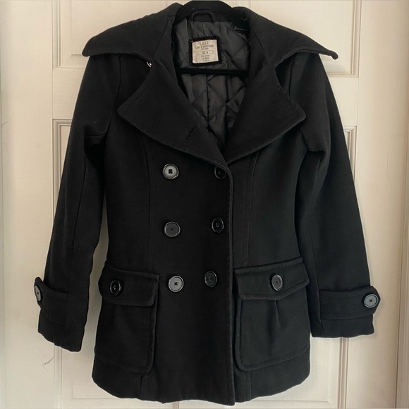 Wool Blend Black‎ Winter Coat - Size 4 - Picture 1 of 5